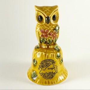 State of Virginia Owl Handle Bell Souvenir Map Ceramic Made in Japan Vintage